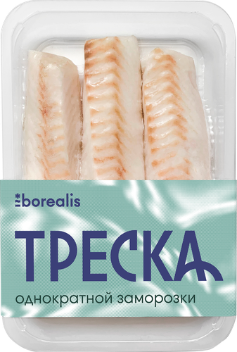 Треска замороженная BOREALIS филе без кожи и костей (спинка), 400г, детальное фото