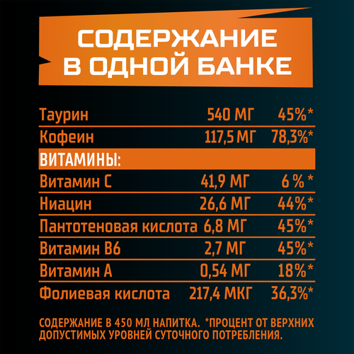 Напиток энергетический ФЛЭШ АП Energy Апельсиновый Ритм с кофеином и таурином газированный, 0.45л, изображение