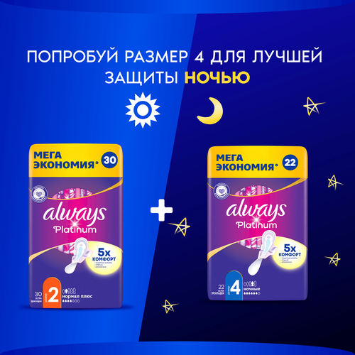 Прокладки ALWAYS Platinum Нормал Плюс с крылышками, 30шт, изображение
