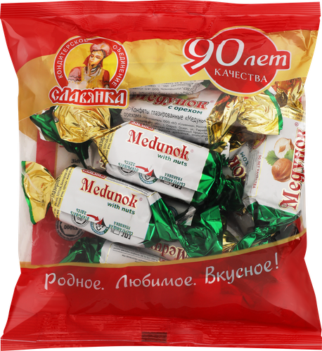 Конфеты СЛАВЯНКА Медунок с орехом, 202г, фото