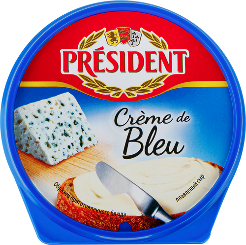 Сыр плавленый PRESIDENT Creme de bleu 50%, без змж, 125г, крупный план
