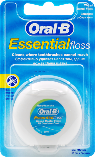 Зубная нить ORAL-B Essential Floss вощеная мятная, 50м, картинка