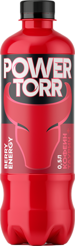 Напиток POWER TORR Red Ягодно-фруктовый микс, тонизирующий, газированный, 0.5л, картинка