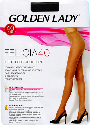 Колготки женские GOLDEN LADY Felicia 40 den, полуматовые, nero 5, детальное фото