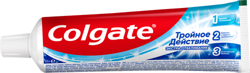 Зубная паста COLGATE Тройное действие Экстра отбеливание для восстановления естественной белизны зубов с первого применения, 100мл, изображение