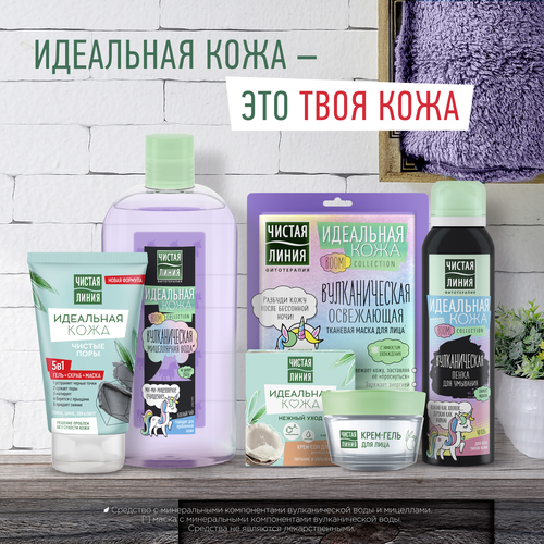 Маска тканевая для лица ЧИСТАЯ ЛИНИЯ Идеальная кожа, 19,7г, вид