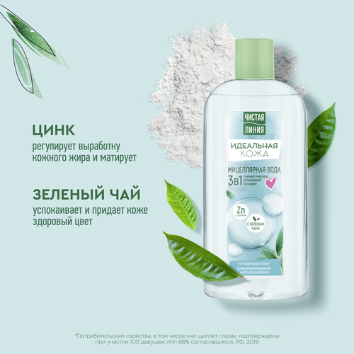 Вода мицеллярная для лица ЧИСТАЯ ЛИНИЯ Boom!Collection Идеальная кожа, вулканическая, 400мл, фото