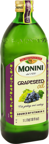 Масло из виноградных косточек MONINI Grapeseed Oil, 1л, крупный план