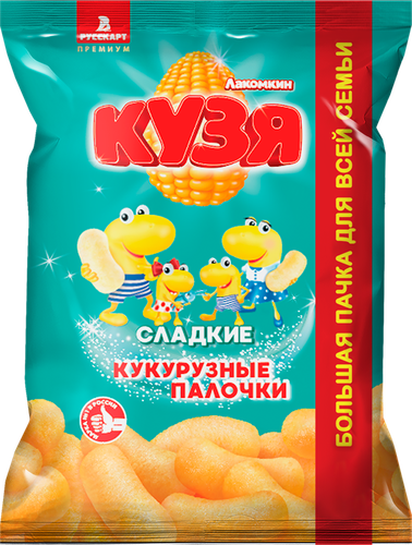 Палочки кукурузные КУЗЯ ЛАКОМКИН с сахарной пудрой, 190г, фотография