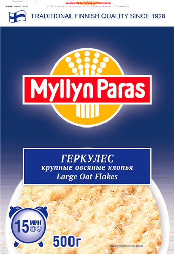 Хлопья овсяные MYLLYN PARAS Геркулес крупные, 500г, фото