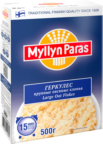 Хлопья овсяные MYLLYN PARAS Геркулес крупные, 500г, детальное фото