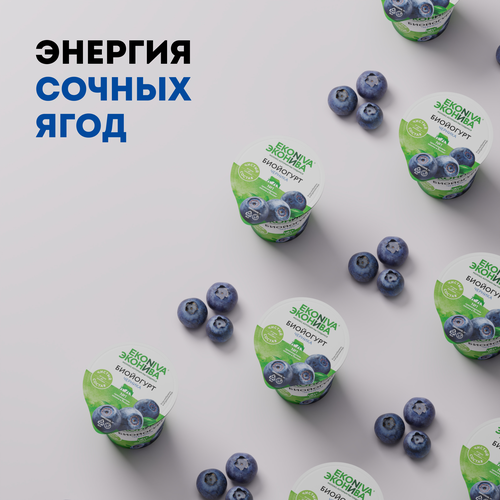 Биойогурт ЭКОНИВА Черника 2,8%, без змж, 125г, фотография