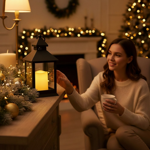 Фонарь HOMECLUB Сканди 24см, со светодиодной LED-свечой, IP20 Арт. 201742, картинка