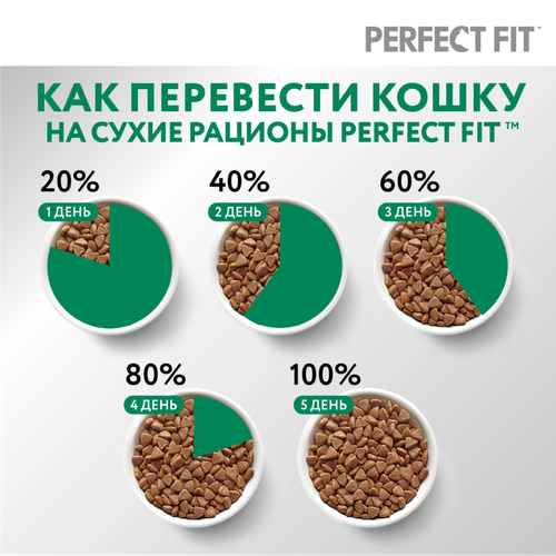 Корм сухой для взрослых кошек PERFECT FIT с курицей, для стерилизованных, 2,5кг, крупный план