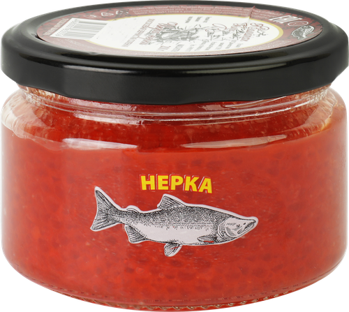 Икра нерки КАМЧАТСКОЕ МОРЕ, 200г, крупный план