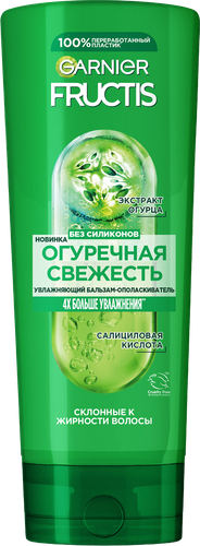 Бальзам для склонных к жирности волос FRUCTIS Огуречная Свежесть укрепляющий, 387мл, детальное фото