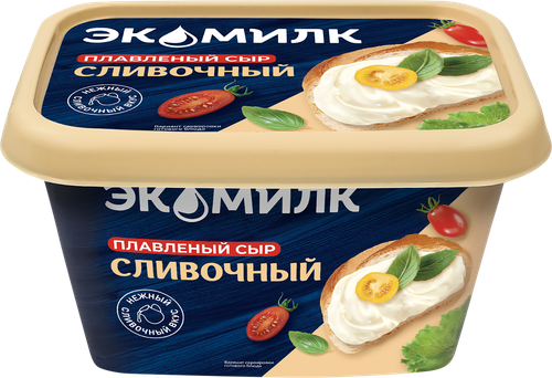 Сыр плавленый ЭКОМИЛК Сливочный 55%, без змж, 350г, фотография