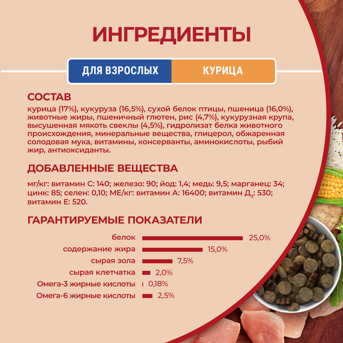 Корм сухой для взрослых собак PURINA ONE Курица, для средних и крупных пород, 1,8кг, крупный план