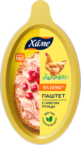 Паштет ХАМЕ с мясом птицы, 105г, детальное фото