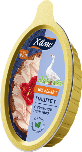 Паштет ХАМЕ с гусиной печенью, 105г, вид