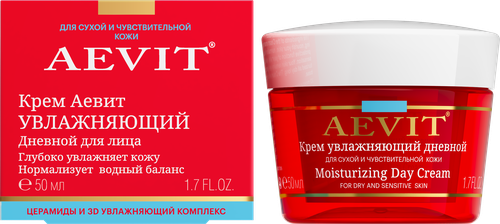 Крем дневной для лица AEVIT BY LIBREDERM увлажняющий, для сухой и чувствительной кожи, 50мл, фотография