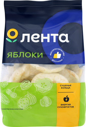 Яблоки сушеные ЛЕНТА кольца, 100г, фотография
