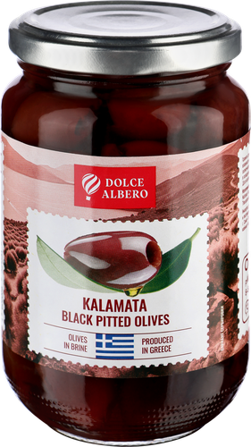 Маслины без косточки DOLCE ALBERO сорт Каламата, 350г, вид