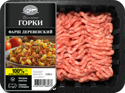 Фарш БЛИЖНИЕ ГОРКИ Деревенский, 400г, вид
