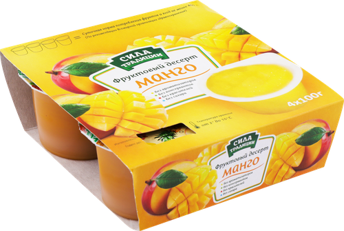 Фруктовый десерт СИЛА ТРАДИЦИИ Манго, 4х100г, вид