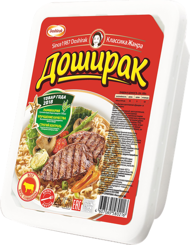 Лапша ДОШИРАК со вкусом говядины, 90г, картинка