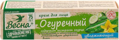 Крем для лица ВЕСНА Огуречный увлажняющий, 40г, детальное фото