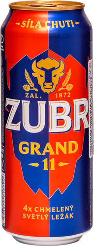 Пиво светлое ZUBR Grand фильтрованное пастеризованное 4,8%, 0.5л, изображение