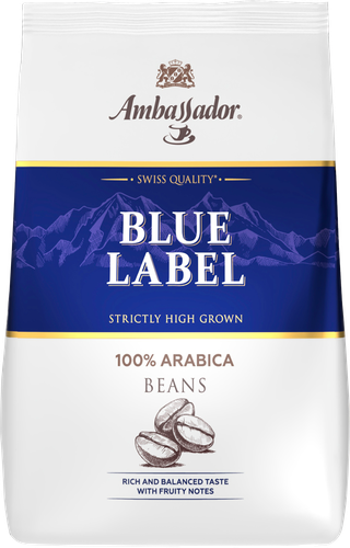 Кофе зерновой AMBASSADOR Blue Label натуральный жареный, 1кг, изображение
