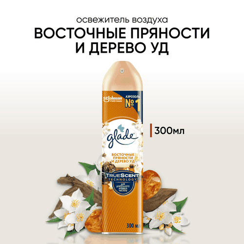 Освежитель воздуха GLADE Восточные пряности и дерево уд, 300мл, крупный план
