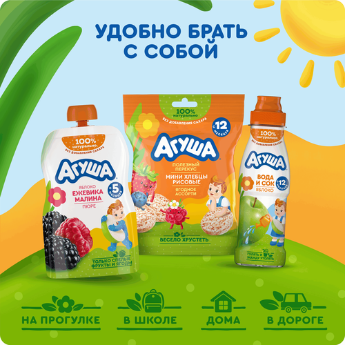 Хлебцы рисовые детские АГУША Полезный перекус Ягодное ассорти, с 12 месяцев, 30г, картинка