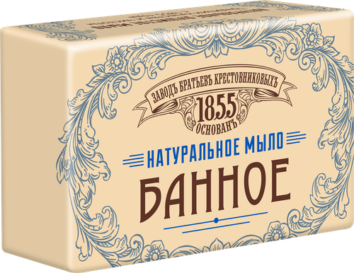 Туалетное мыло ЗАВОДЪ БРАТЬЕВЪ КРЕСТОВНИКОВЫХЪ Банное, 190г, вид