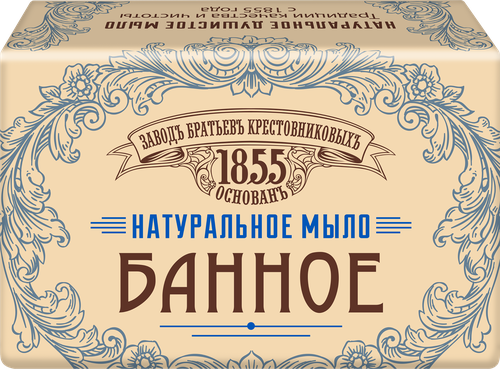 Туалетное мыло ЗАВОДЪ БРАТЬЕВЪ КРЕСТОВНИКОВЫХЪ Банное, 190г, фото
