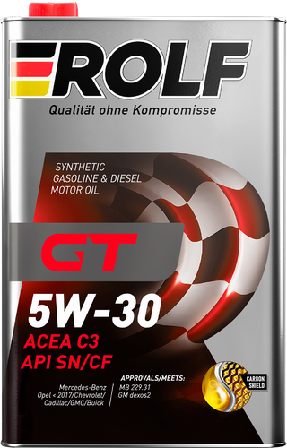 Масло моторное ROLF GT SAE 5W-30 API SN/CF, синтетическое, 1л, изображение