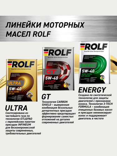 Масло моторное ROLF GT SAE 5W-30 API SN/CF, синтетическое, 4л, крупный план