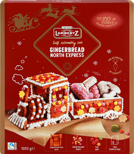 Набор LAMBERTZ Lebkuchen Eisenbahn, пряничный поезд, 1035г, детальное фото