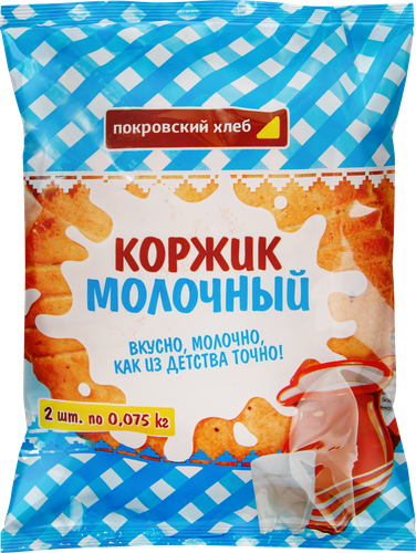 Коржик ПОКРОВСКИЙ ХЛЕБ Молочный, 2x75г, фотография