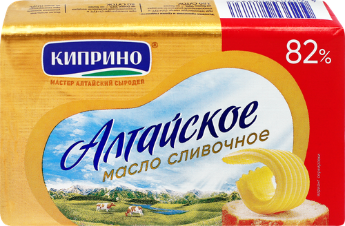 Масло сливочное КИПРИНО Алтайское 82%, без змж, 180г, детальное фото