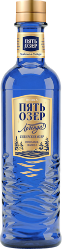 Водка ПЯТЬ ОЗЕР Легенда Сибирских озер 40%, 0.5л