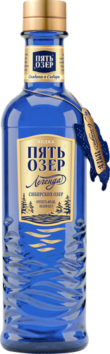 Водка ПЯТЬ ОЗЕР Легенда Сибирских озер 40%, 0.5л, фотография