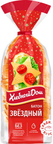 Батон ХЛЕБНЫЙ ДОМ Звездный, в нарезке, 350г, картинка