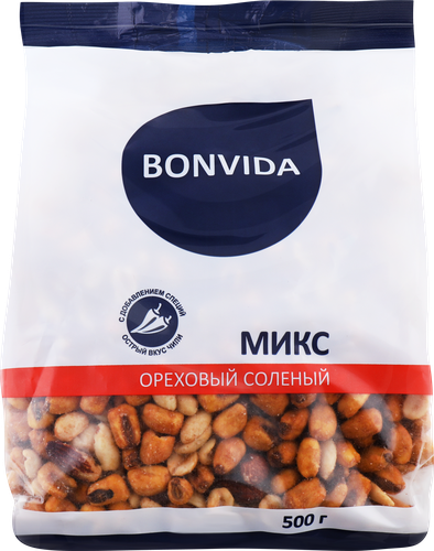 Микс ореховый BONVIDA соленый со вкусом чили, 500г, вид