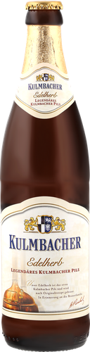 Пиво светлое KULMBACHER Edelherb premium pils фильтрованное пастеризованное, 4,9%, 0.5л, крупный план