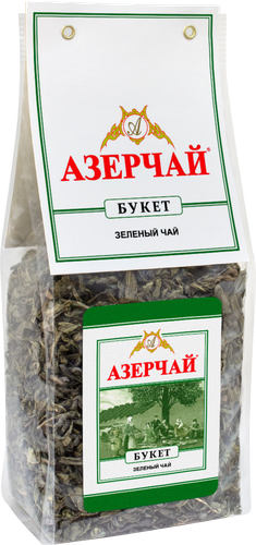 Чай зеленый АЗЕРЧАЙ Букет крупнолистовой, 200г, крупный план