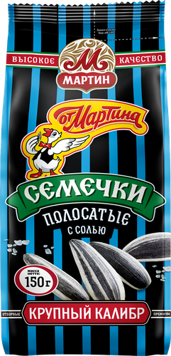 Семечки ОТ МАРТИНА полосатые обжаренные отборные соленые, 150г, изображение