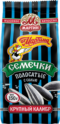 Семечки ОТ МАРТИНА полосатые обжаренные отборные соленые, 150г, изображение